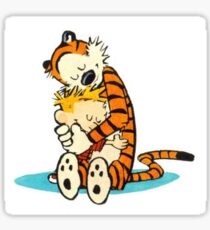 Calvin and Hobbes Hugging Sticker