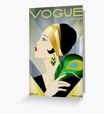 VOGUE : Vintage 1929 Magazine Flapper Advertising Print Greeting Card