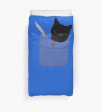 Pocket pocket knife cat Duvet Cover