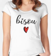 Bisou - Kiss in French Women's Fitted Scoop T-Shirt