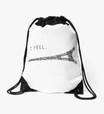 I Fell Tower - Funny French pun Drawstring Bag