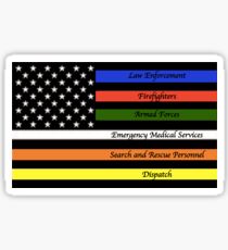 Police, Firefighter, Military, EMS, and Search and Rescue, Dispatch Thin Line Sticker