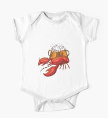 Awesome Crawfish & Beer Cool Graphic One Piece - Short Sleeve