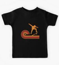 Retro Style Skateboarder Vintage Skateboarding Kids T-Shirt