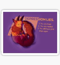 "DEPRESSION LIES" Snuggly Gargoyle Sticker