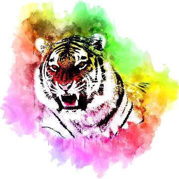 rainbow tiger painting