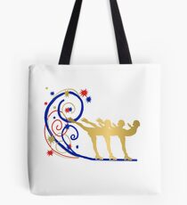 Gold Silhouette Synchro Team Graphic Design Tote Bag