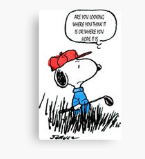 Snoopy Peanuts Golf Funny Canvas Print