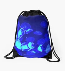 JellyFish - Neon Blue Drawstring Bag