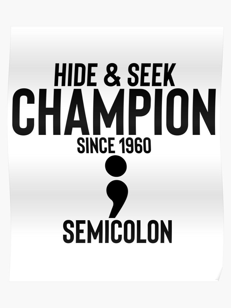 Hide Seek Champion Since 1960 Sarcastic Quote Poster