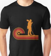 Retro Style Coinshooter Silhouette Metal Detecting Unisex T-Shirt