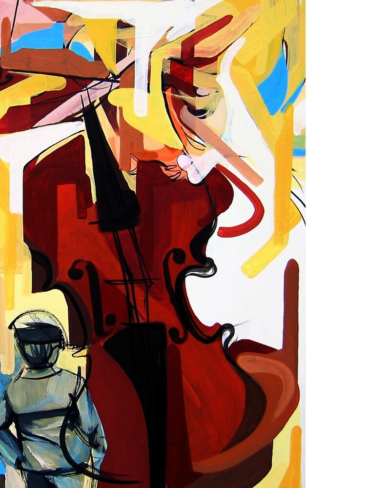 Expressive Cello People Painting by CatarinaGarcia