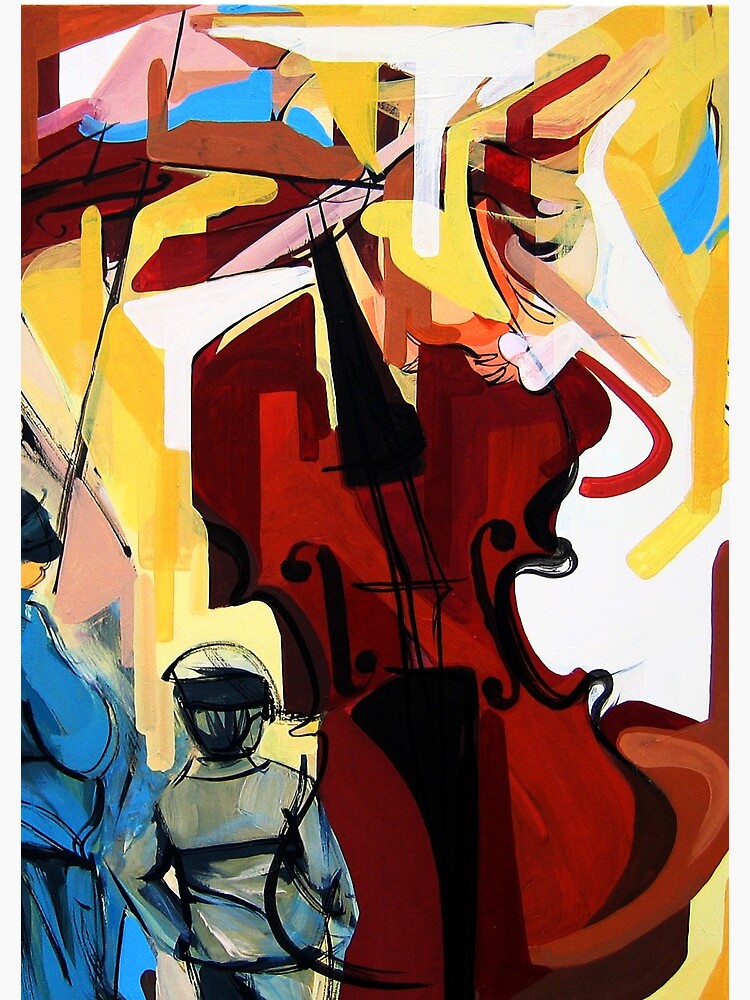 Expressive Cello People Painting by CatarinaGarcia