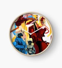 Expressive Cello People Painting Clock