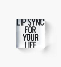Lip Sync For Your Life = Hipster Teen Acrylic Block