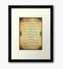 Nine Noble Virtues Framed Print