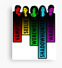 The Shadow World in Rainbow - Black Canvas Print
