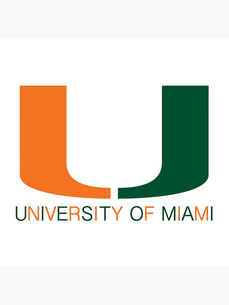 "University of Miami Logo" Sticker by juliaginz914 | Redbubble