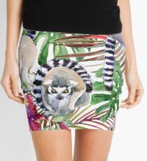 watercolor tropical floral seamless pattern. hand-drawn wild nature illustration Mini Skirt