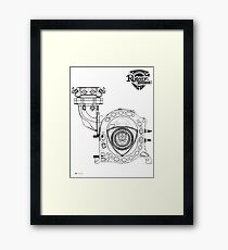 Mazda Rotary Engine Blueprint for Power 13B Framed Print