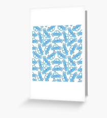 Watercolor blue toy car Greeting Card