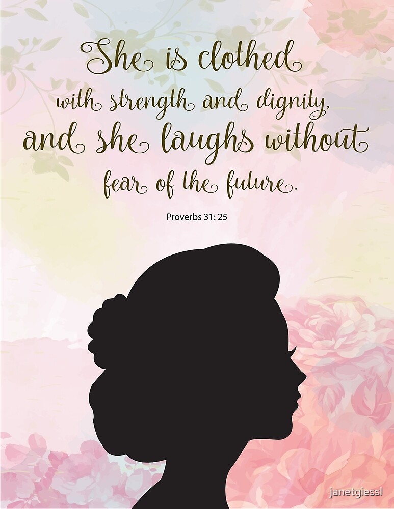 "Woman Silhouette Bible Verse Art" by janetgiessl | Redbubble