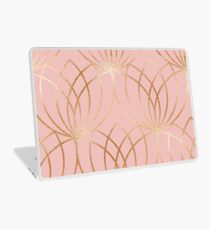 Rose gold millennial pink blooms Laptop Skin