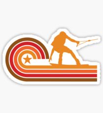 Retro Style Wakeboarder Silhouette Wakeboarding Sticker