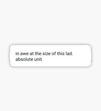 In Awe at the Size of this Lad - ABSOLUTE UNIT Sticker
