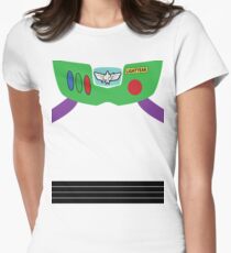 Buzz Lightyear Costume Front Women's Fitted T-Shirt