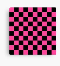 Black and Pink Checkerboard Pattern Canvas Print