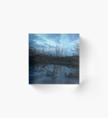 Dull blue Acrylic Block