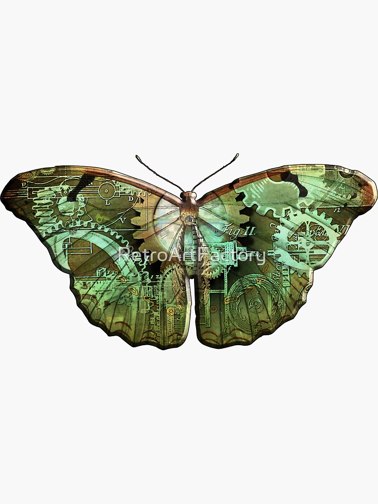 Steampunk Butterfly - Green by RetroArtFactory