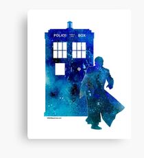 The 10th Doctor with the TARDIS Canvas Print