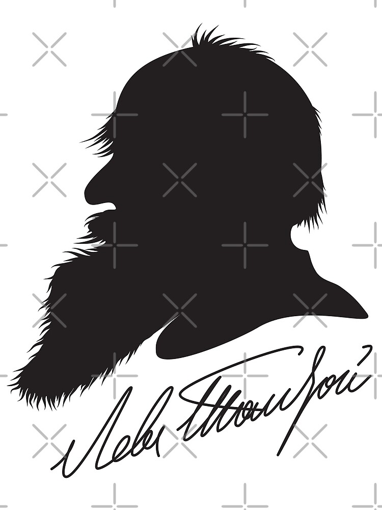 Leo Tolstoy profile portrait and signature by kislev