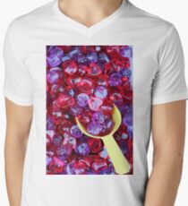 red and purple sweet gummy closeup Men's V-Neck T-Shirt