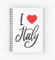 Ich liebe Italien Kalligraphie. Handschriftsphrase. Spiralblock