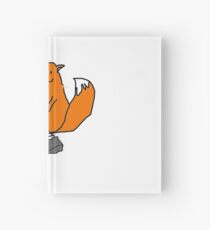 Happy little fox playing his keyboard Hardcover Journal