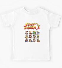 Street Fighter 2 Characters Pixel Art Kids Tee
