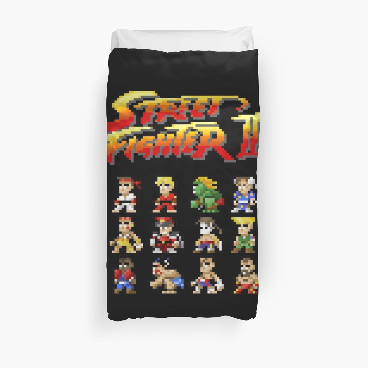 Street Fighter 2 Characters Pixel Art Duvet Covers By Orinemaster