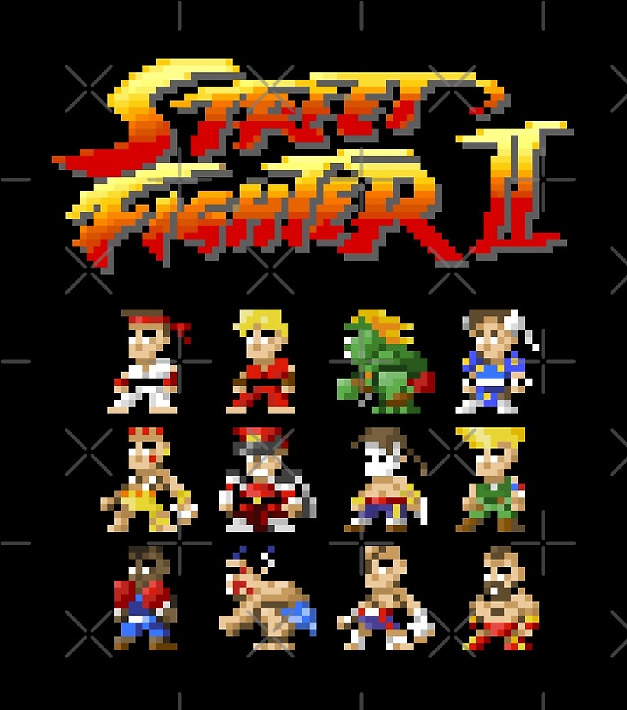 Street Fighter 2 Characters Pixel Art By Orinemaster Redbubble