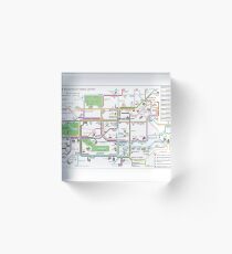 Central London Bus Map - Key Bus Routes - HD - England Acrylic Block