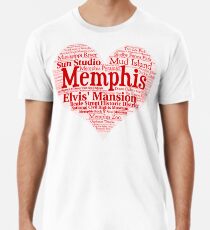 Camiseta premium Corazón de Memphis Red Heart Palabra nube Productos
