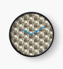 Daisy - Chinese Crested Dog - Closeup Portrait Clock