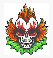 Evil Clown Skull Photographic Print