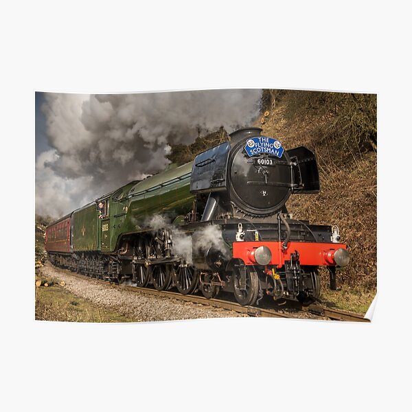 The Track Of The Flying Scotsman British Railway Old Retro Vintage Advert Poster