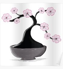 Kirschblüten-Bonsai Poster