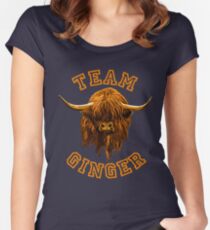 Team Ginger Scottish Highland Cow Women's Fitted Scoop T-Shirt