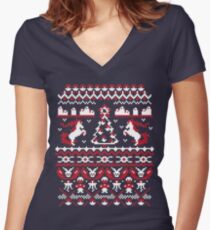 An Ugly Pokemon Christmas Women's Fitted V-Neck T-Shirt