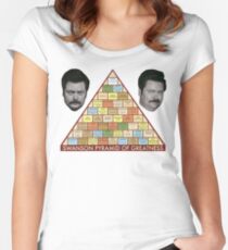 Swanson Pyramid of Greatness Women's Fitted Scoop T-Shirt
